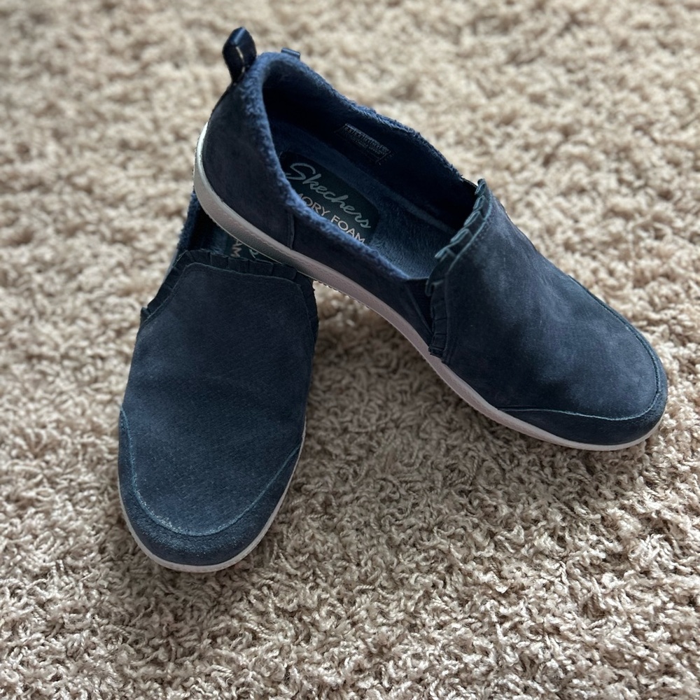 Skechers Blue Memory Foam Slip-Ons